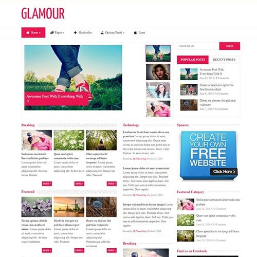 MyThemeShop Glamour WordPress Theme